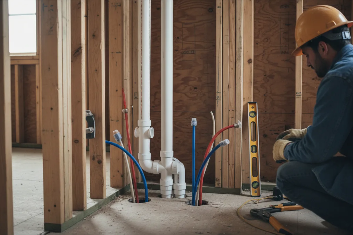 Drain and supply rough-in during Garbage Disposal Repair in Saint Michael